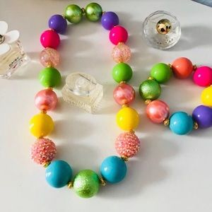 Chunky beads children necklace set